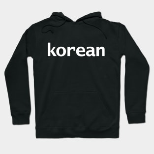 Korean Minimal Typography White Text Hoodie